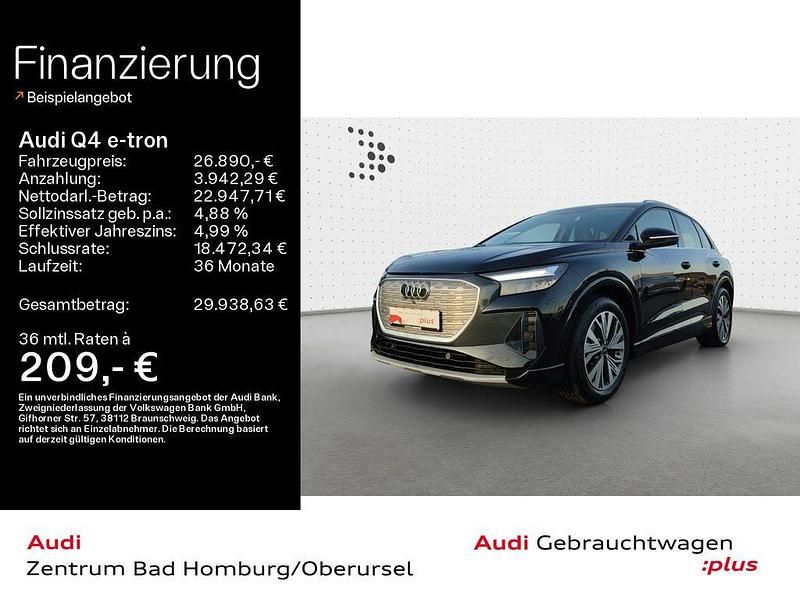 Mythosschwarz metallic Gebraucht 2022 Audi Q4 e-tron Advanced SUV | 26.890 € (Guter Preis) - Bild 1/4