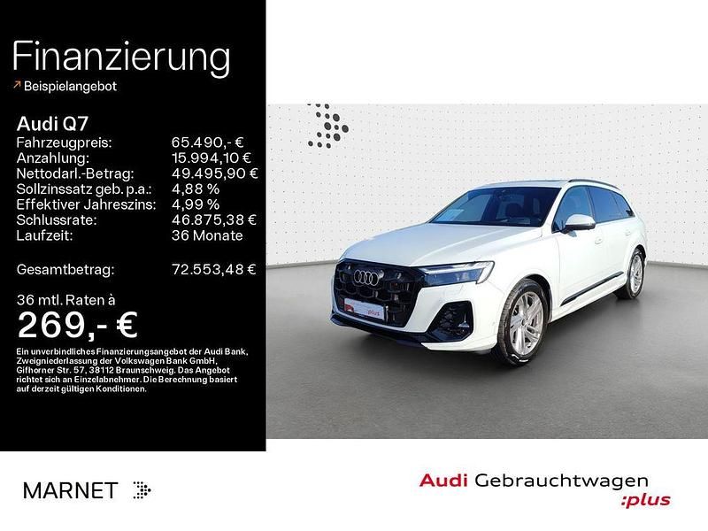 Gletscherweiß metallic Gebraucht 2024 Audi Q7 S-Line SUV | 63.490 € (Superpreis) - Bild 1/4