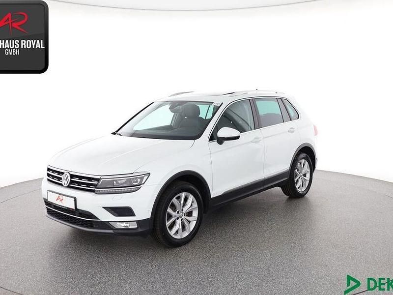 Weiss (metallic) Gebraucht 2016 VW Tiguan Highline SUV | 21.880 € (Fairer Preis) - Bild 1/2
