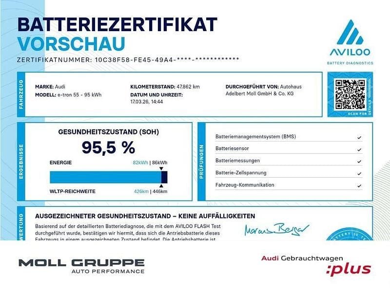 Gebraucht Audi e-tron Advanced Plus 300 kW (408 PS) 2023 Taifungrau metallic SUV
