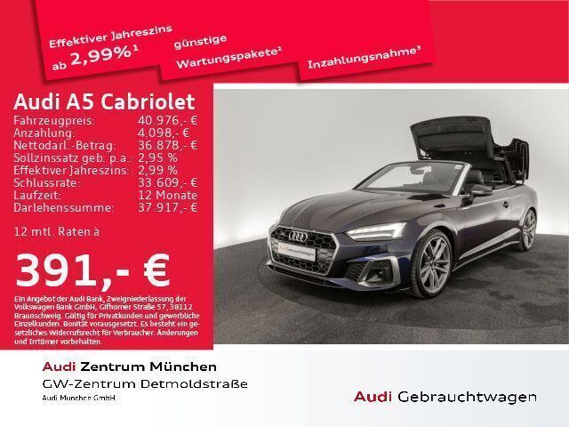 Navarrablau metallic Gebraucht 2021 Audi A5 Cabriolet S-Line Cabrio | 41.765 € (Fairer Preis) - Bild 1/2
