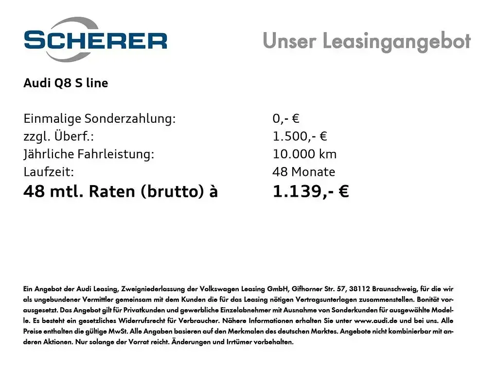 Neu Audi Q8 Business 489 PS (359 kW) 2026 Blau SUV