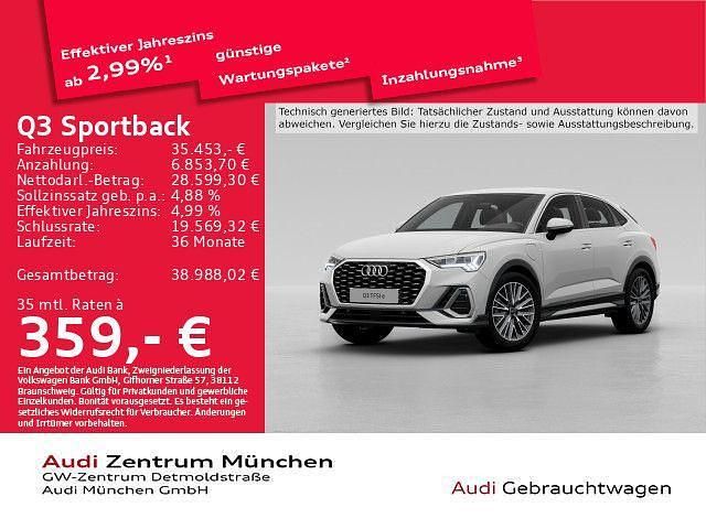 Weiß Gebraucht 2022 Audi Q3 Sportback S-Line SUV | 35.453 € (Fairer Preis) - Bild 1/2