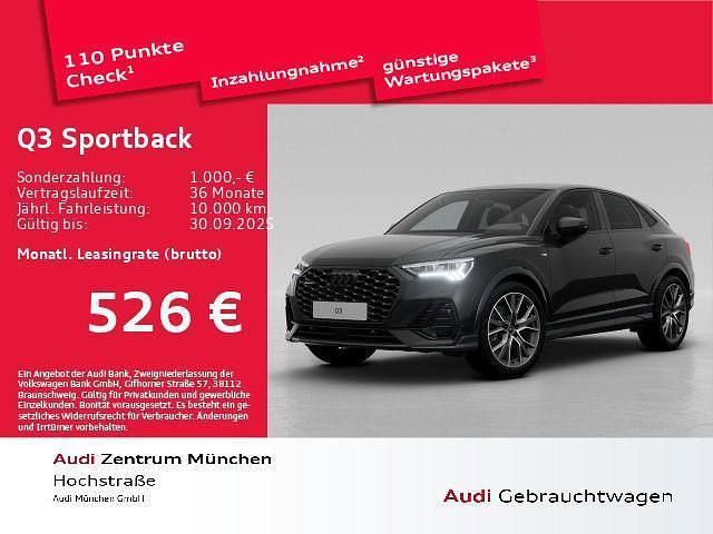 Mythosschwarz metallic Gebraucht 2025 Audi Q3 Sportback S-Line SUV | 51.173 € (Superpreis) - Bild 1/2