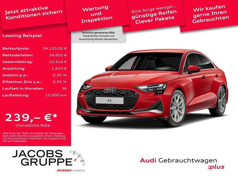 Rot Gebraucht 2025 Audi A3 Advanced Limousine | 34.120 € (Superpreis) - Bild 1/4