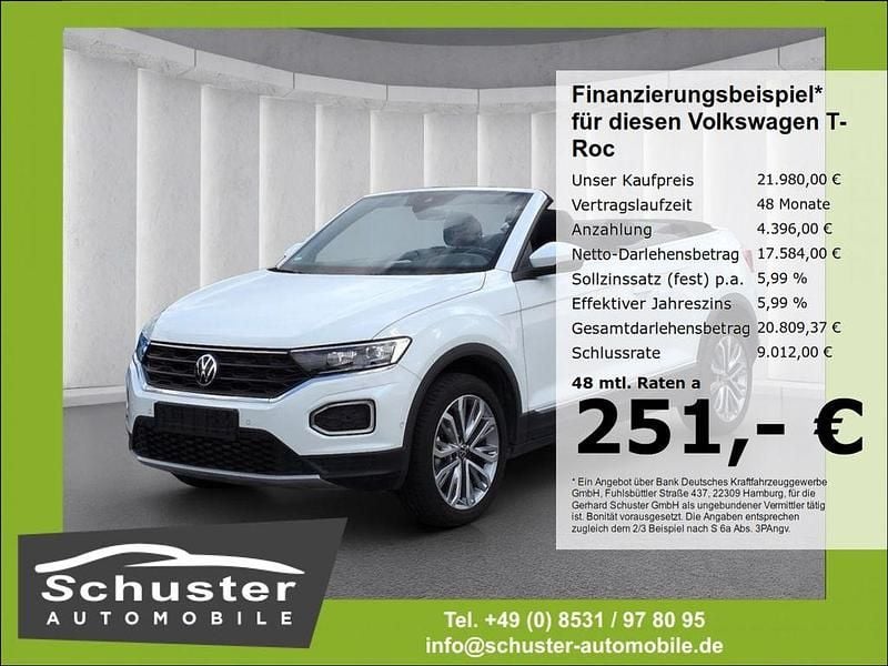 Gebraucht VW T-Roc Cabriolet R 150 PS (110 kW) 2021 Weiss Cabrio