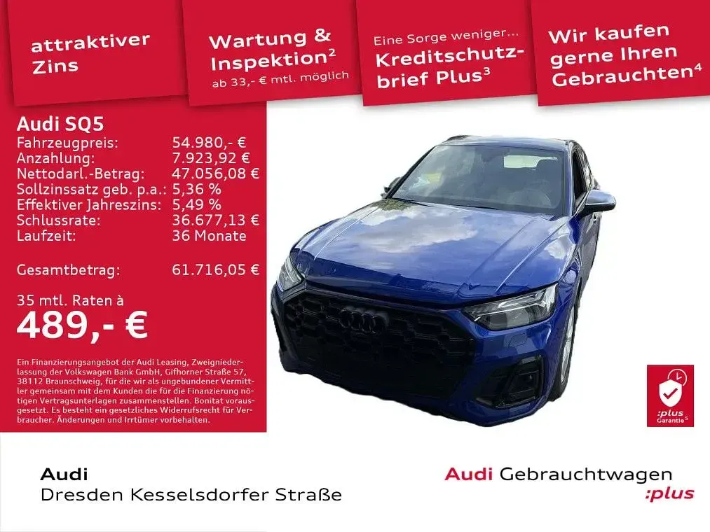 Gebraucht Audi SQ5 Ambiente 341 PS (250 kW) 2023 Ultrablau metallic SUV