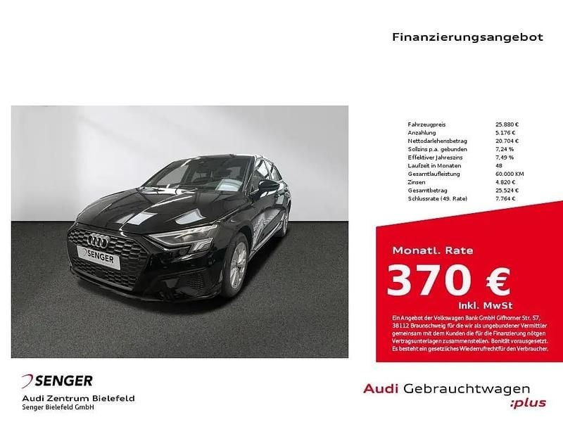 Schwarz Gebraucht 2022 Audi A3 Sportback e-tron Limousine | 25.880 € (Fairer Preis) - Bild 1/1