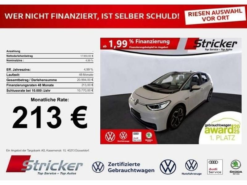 Gebraucht VW ID.3 150 kW (204 PS) 2020 Gletscherweiß metallic (metallic) Kleinwagen