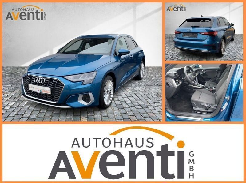 Blau Gebraucht 2022 Audi A3 Sportback Advanced Plus Limousine | 24.927 € (Guter Preis) - Bild 1/4