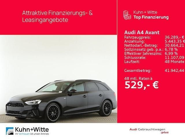 Mythosschwarz metallic Gebraucht 2023 Audi A4 S-Line Kombi | 36.289 € (Teuer) - Bild 1/3