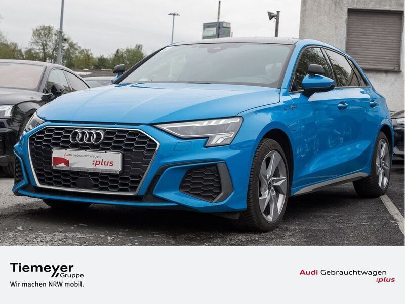 Turboblau Gebraucht 2023 Audi A3 Sportback e-tron S-Line Limousine | 28.740 € (Fairer Preis) - Bild 1/4