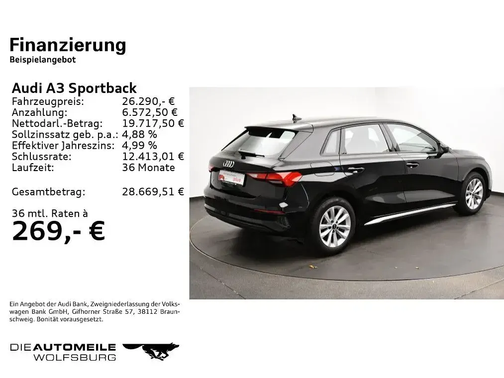 Gebraucht Audi A3 Basis 150 PS (110 kW) 2023 Brillantschwarz Limousine