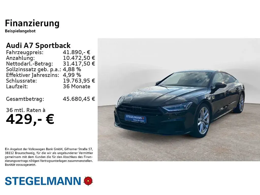 Gebraucht Audi A7 Sportback S-Line 245 PS (180 kW) 2022 Schwarz Kleinwagen