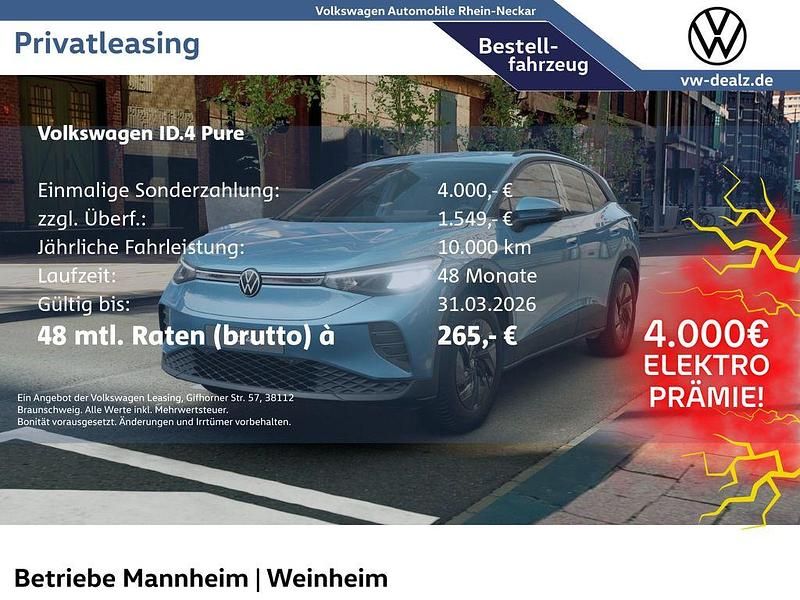 Neu VW ID.4 Pure 125 kW (170 PS) 2025 Blau SUV