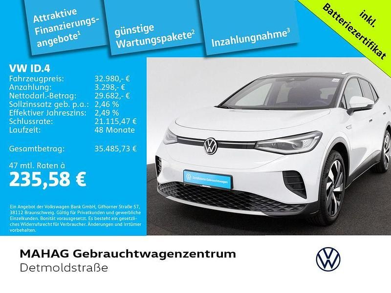Weiß Gebraucht 2023 VW ID.4 Pro Performance SUV | 32.980 € (Guter Preis) - Bild 1/2