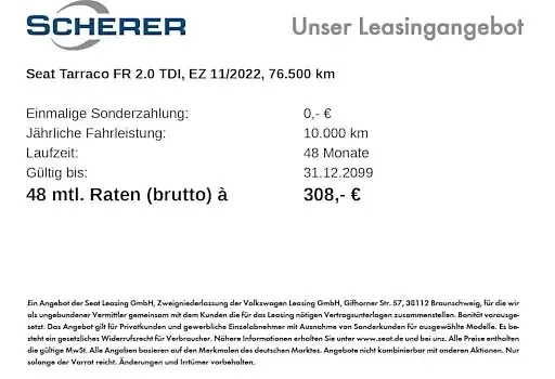 Gebraucht Seat Tarraco FR 150 PS (110 kW) 2022 Urano grau SUV