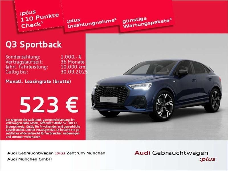 Navarrablau metallic Gebraucht 2025 Audi Q3 S-Line SUV | 46.884 € (Fairer Preis) - Bild 1/2