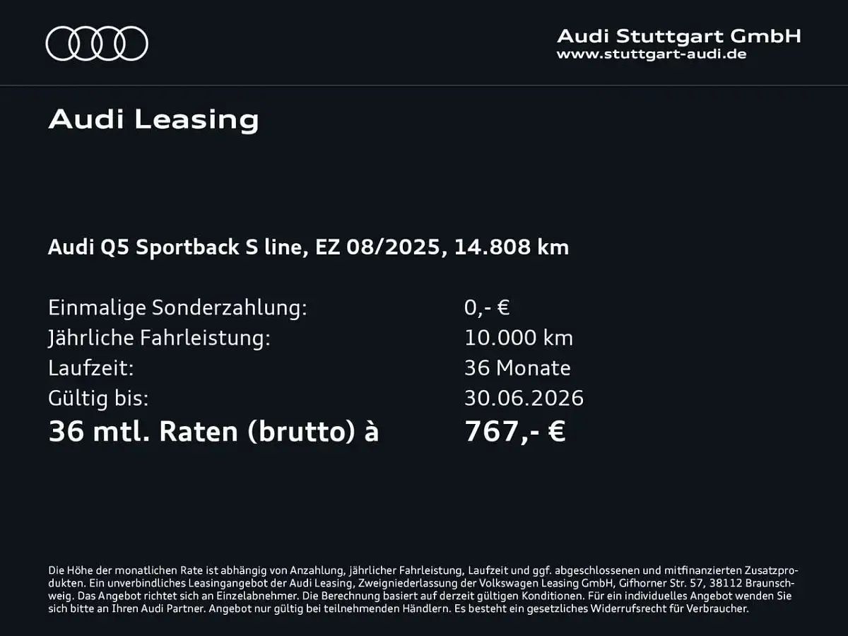 Brugt Audi Q5 S-Line 367 HK (269 kW) 2025 Sort SUV