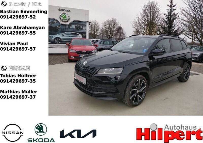 Schwarzmagic perleffekt (metallic) Gebraucht 2020 Skoda Karoq SportLine SUV | 27.940 € (Fairer Preis) - Bild 1/4