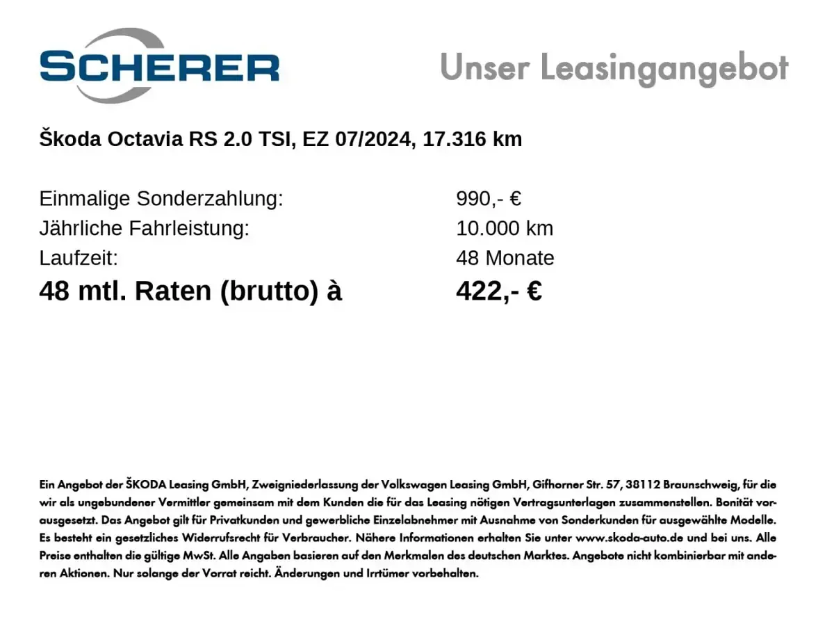 Gebraucht Skoda Octavia RS 245 PS (180 kW) 2024 Brillantsilber metallic Kombi