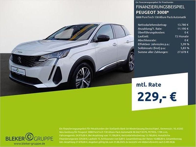 Weiß Gebraucht 2022 Peugeot 3008 Allure SUV | 24.970 € (Fairer Preis) - Bild 1/3