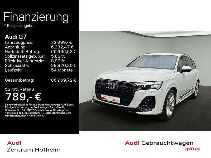 Gletscherweiß metallic Gebraucht 2024 Audi Q7 S-Line SUV | 72.999 € (Fairer Preis) - Bild 1/4