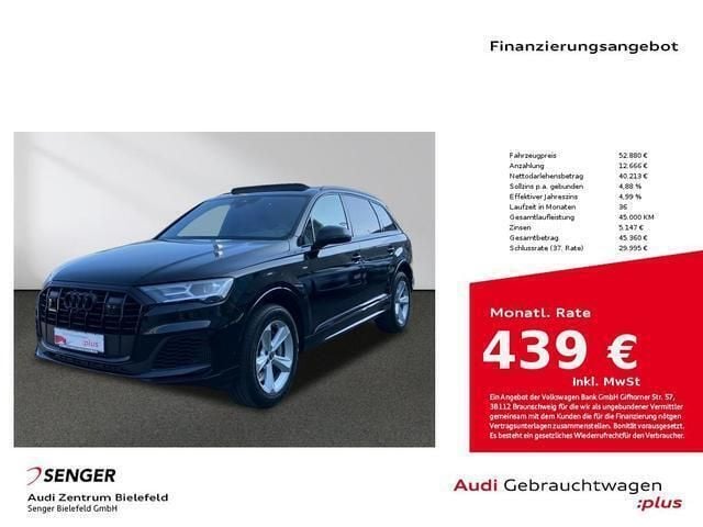 Mythosschwarz metallic Gebraucht 2021 Audi Q7 S-Line SUV | 52.880 € (Superpreis) - Bild 1/4