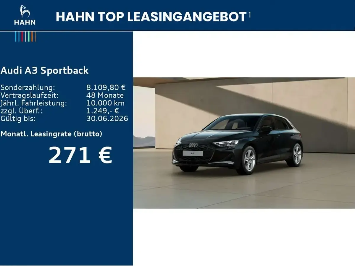 Neu Audi A3 Advanced 116 PS (85 kW) 2026 Brillantschwarz Limousine
