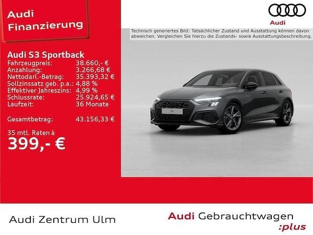 Pfeilgrau perleffekt Gebraucht 2022 Audi S3 Ambiente Limousine | 39.830 € (Fairer Preis) - Bild 1/4
