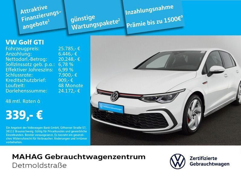Pure white Gebraucht 2022 VW Golf VIII GTI Limousine | 25.993 € (Superpreis) - Bild 1/2