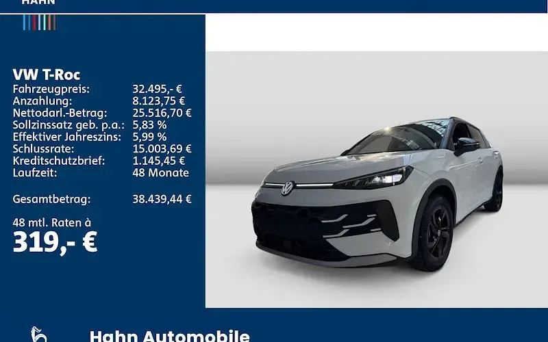 Gebraucht VW T-Roc Style 116 PS (85 kW) 2026 Weiß SUV