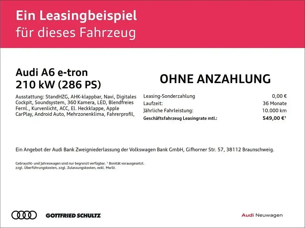 Neu Audi A6 e-tron Sport 210 kW (286 PS) 2026 Grau Limousine