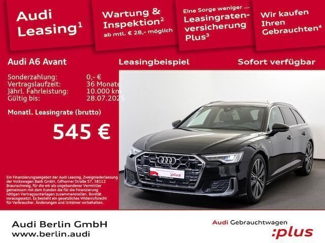 Mythosschwarz metallic Gebraucht 2024 Audi A6 S-Line Kombi | 61.400 € - Bild 1/2