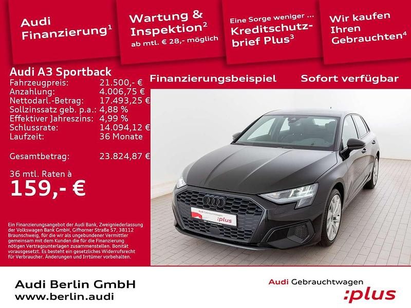 Brillantschwarz Gebraucht 2022 Audi A3 Limousine | 21.500 € (Guter Preis) - Bild 1/3
