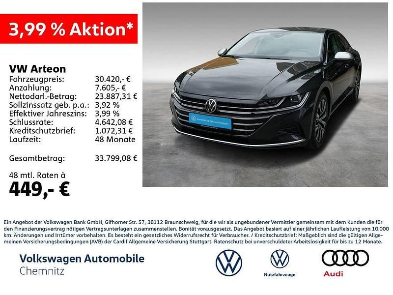 Grau Gebraucht 2022 VW Arteon Elegance Limousine | 30.420 € (Fairer Preis) - Bild 1/4