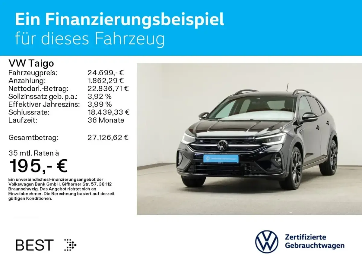 Gebraucht VW Taigo R-line 150 PS (110 kW) 2023 Deep black perleffekt SUV