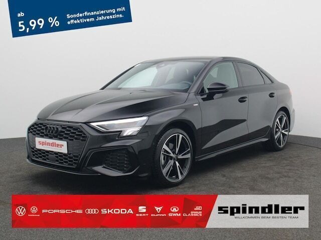 Mythosschwarz metallic Gebraucht 2024 Audi A3 S-Line Limousine | 35.840 € (Teuer) - Bild 1/4