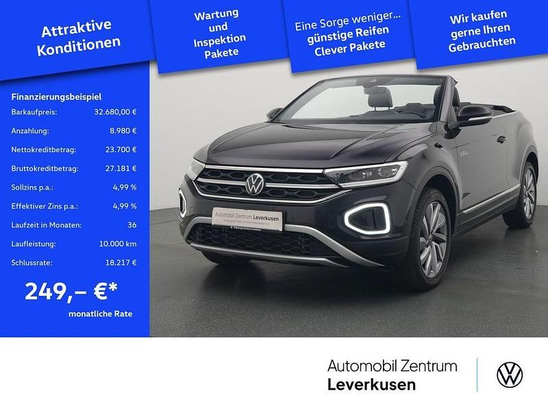 Schwarz / deep black (metallic) Gebraucht 2024 VW T-Roc Cabriolet Cabrio | 32.680 € (Guter Preis) - Bild 1/4