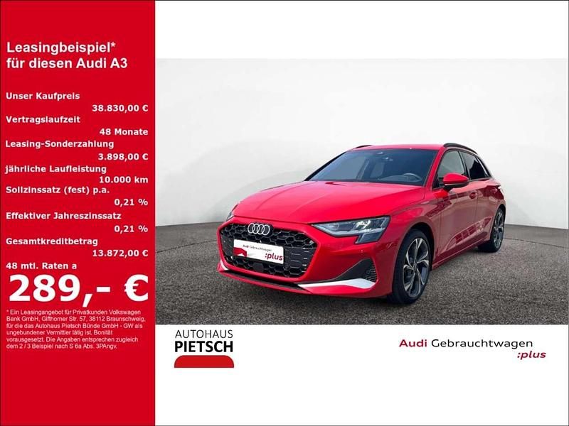 Progressivrot metallic Gebraucht 2024 Audi A3 Sportback Advanced Limousine | 38.830 € (Etwas zu teuer) - Bild 1/4