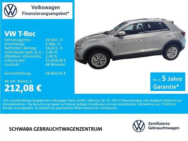 Pyritsilber metallic Gebraucht 2024 VW T-Roc Life SUV | 26.690 € (Guter Preis) - Bild 1/4