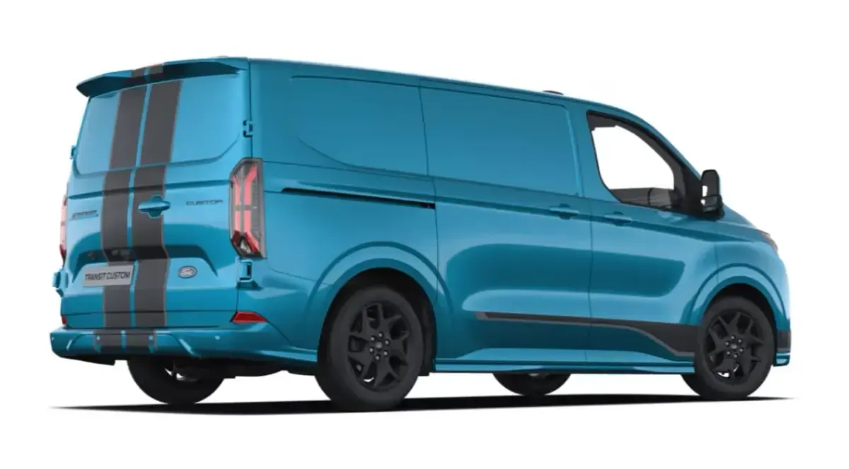 Neu Ford E-Transit Sport 160 kW (218 PS) 2026 Digital aqua blue metallic Van