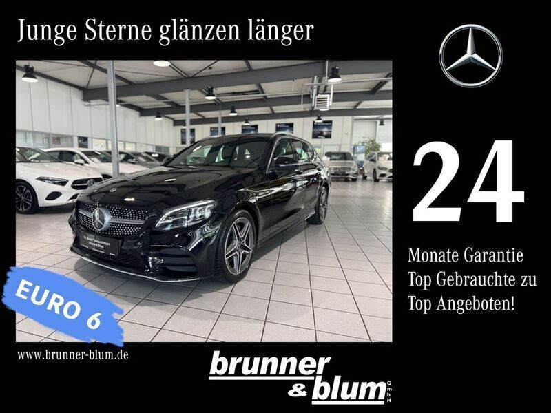 Lack obsidianschwarz Gebraucht 2020 Mercedes C180 AMG line Kombi | 23.990 € (Fairer Preis) - Bild 1/4