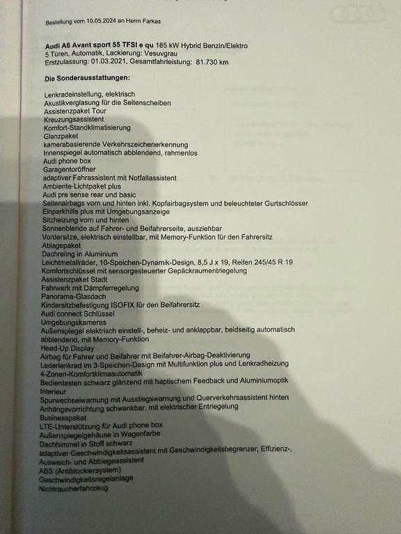 Gebraucht Audi A6 Sport 367 PS (269 kW) 2021 Grau Kombi