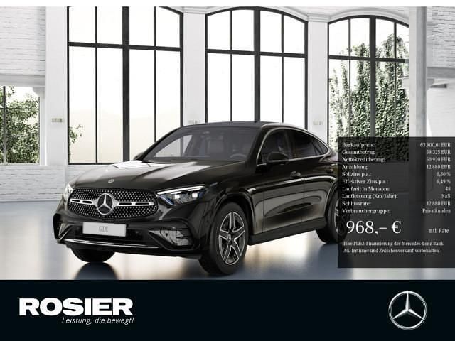 Schwarz / obsidianschwarz Gebraucht 2025 Mercedes GLC220 AMG line Coupé | 66.600 € (Superpreis) - Bild 1/4