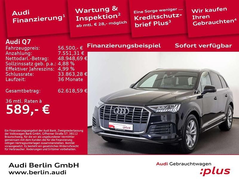 Orcaschwarz metallic Gebraucht 2021 Audi Q7 Ambiente SUV | 56.500 € (Superpreis) - Bild 1/3