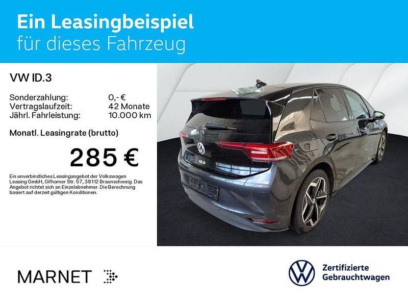 Gebraucht VW ID.3 Pro 150 kW (204 PS) 2021 Mangangrau metallic/schwarz Kleinwagen
