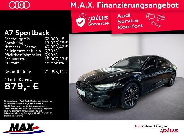 Schwarz Gebraucht 2024 Audi A7 Sportback Ambiente Kleinwagen | 62.889 € (Fairer Preis) - Bild 1/3