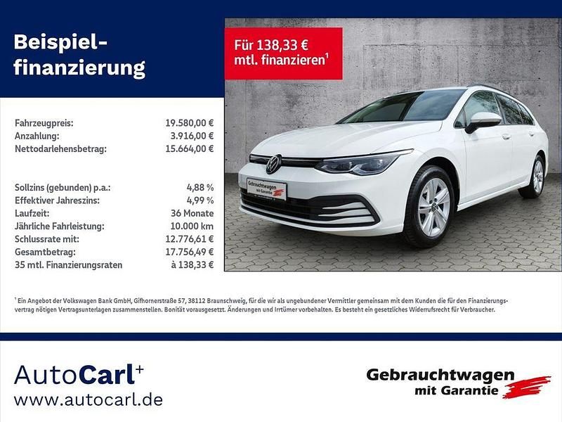 Pure white Gebraucht 2022 VW Golf VIII Life Kombi | 19.580 € (Superpreis) - Bild 1/4