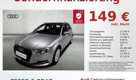 Gebraucht 2019 Audi A3 Sportback 1 0 Benzin 116 Ps 22 740